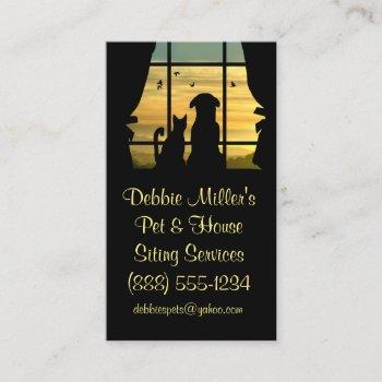 cute house and pet sitting business cards