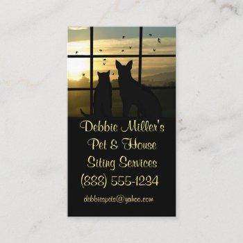 cute pet and house sitting business cards