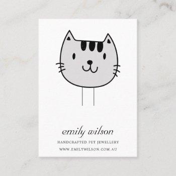 cute pet cat grey tag pin charm display template