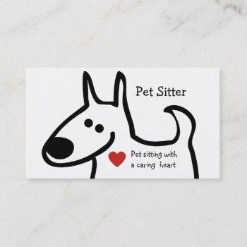 cute pet sitter business card template