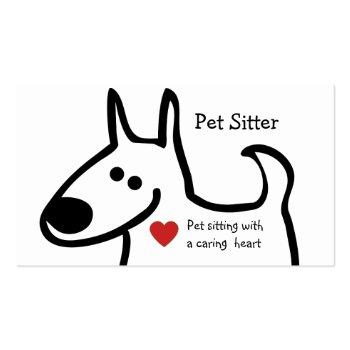 Small Cute Pet Sitter Business Card Template Front View