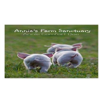 Small Cute Piglets Farm Sanctuary Business Card Front View