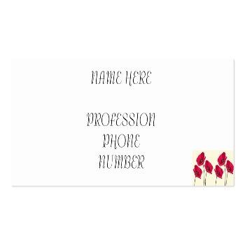 Small Cute Poppy Business Card Back View