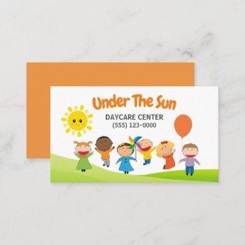 cute professional childcare daycare babysitter business card