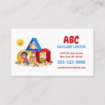 cute professional childcare daycare babysitter business card