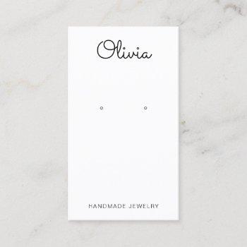 cute script font  earring display business card