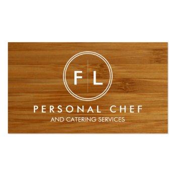Small Cutting Board Personal Chef/catering Business Card Front View