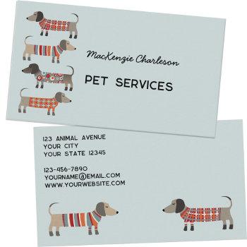 dachshund dog pet services business card