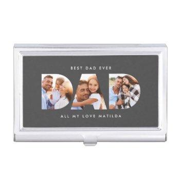dad photo modern typography child gift business card case