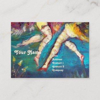 dancing and music in the night monogram business card