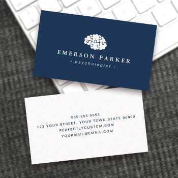 dark blue psychologist psychiatrist counselor business card