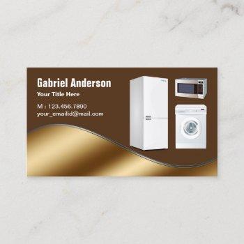 dark brown gold home appliances repair business card