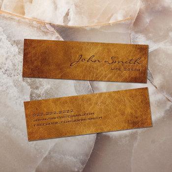 dark brown leather life coach business card