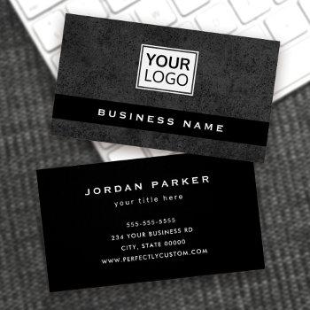 dark concrete custom logo business card
