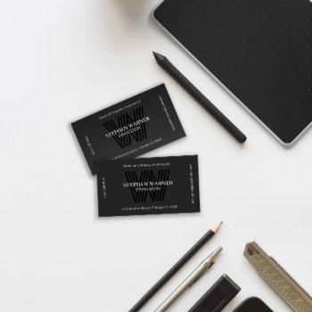 dark gray black typography monogram one sided business card