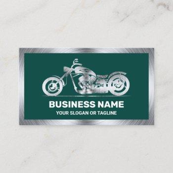 dark green steel motorbike motorcycle mechanic business card