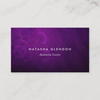 dark plum purple mandala zen business card