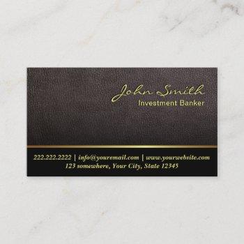 darker leather investment banker business card