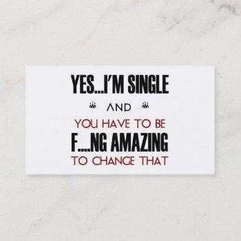dating agency phrase yes i'm single card