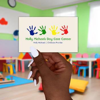 daycare / babysitter handprints business cards
