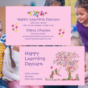daycare children nature business card