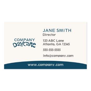 Small Daycare Professional Business Card Back View