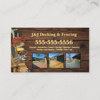 decking and fencing tool belt business card