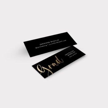 decorative gold script graduation name card