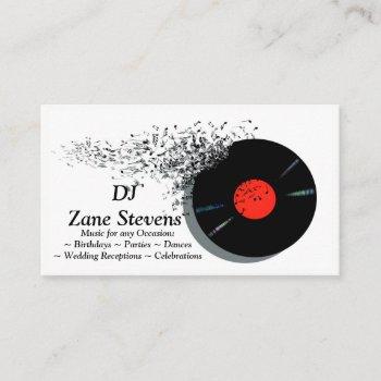 deejay dj disc jockey vinyl record business card