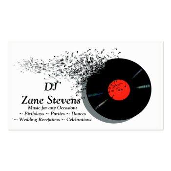 Small Deejay Dj Disc Jockey Vinyl Record Business Card Front View