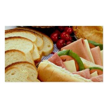 Small Delicious Bread, Sandwiches, Pie And Cookies Business Card Back View