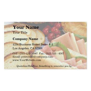 Small Delicious Bread, Sandwiches, Pie And Cookies Business Card Front View
