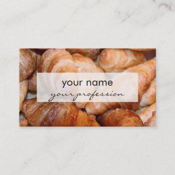 delicious classic french croissants photograph business card