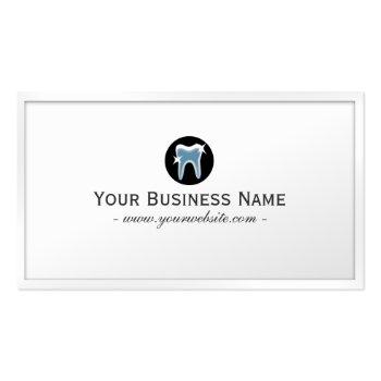 Small Dental Care Simple Teeth Icon Dentist Business Card Front View