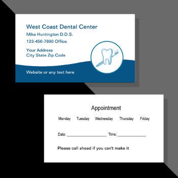 dentist appointment two side business cards