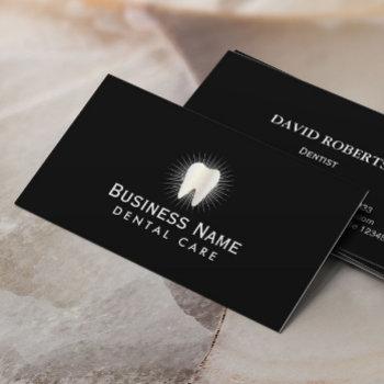 dentist glowing tooth icon professional dental business card