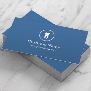 dentist minimal plain blue dental care business card