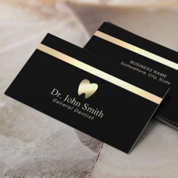 dentist modern black & gold dental care business card