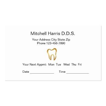 Small Dentist Office Appointment Cards Front View