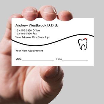 dentist office appointment reminder business cards