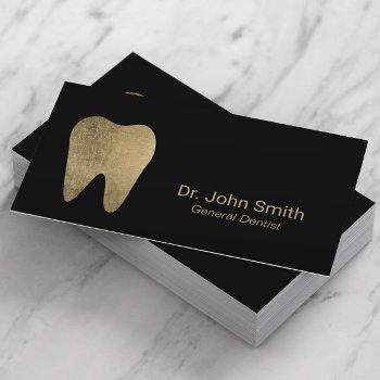 dentist professional black & gold dental care business card