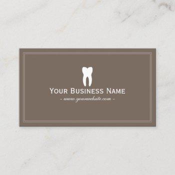 dentist simple plain brown dental business card