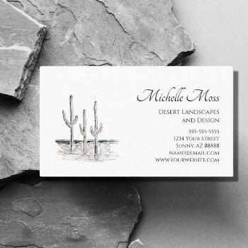 desert cactus southwest black white  business card