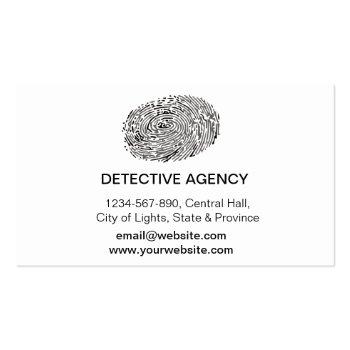 Small Detective Private Investigator Finger Print Business Card Back View