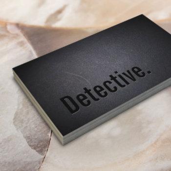 detective professional black bold minimal business card