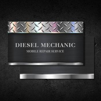 diesel mechanic maintenance metal repair service  business card