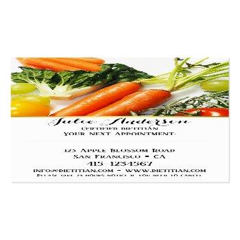 Small Dietitian Nutritionist Appointment Business Card Back View