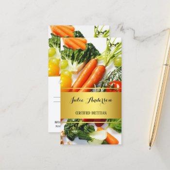 dietitian nutritionist appointment business card