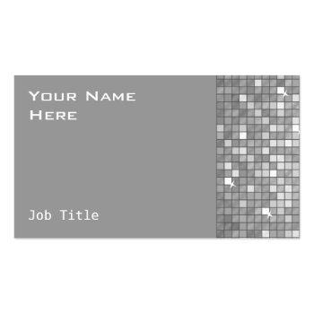Small Disco Tiles "silver" Business Card Side Front View