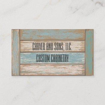 distressed wooden business cards